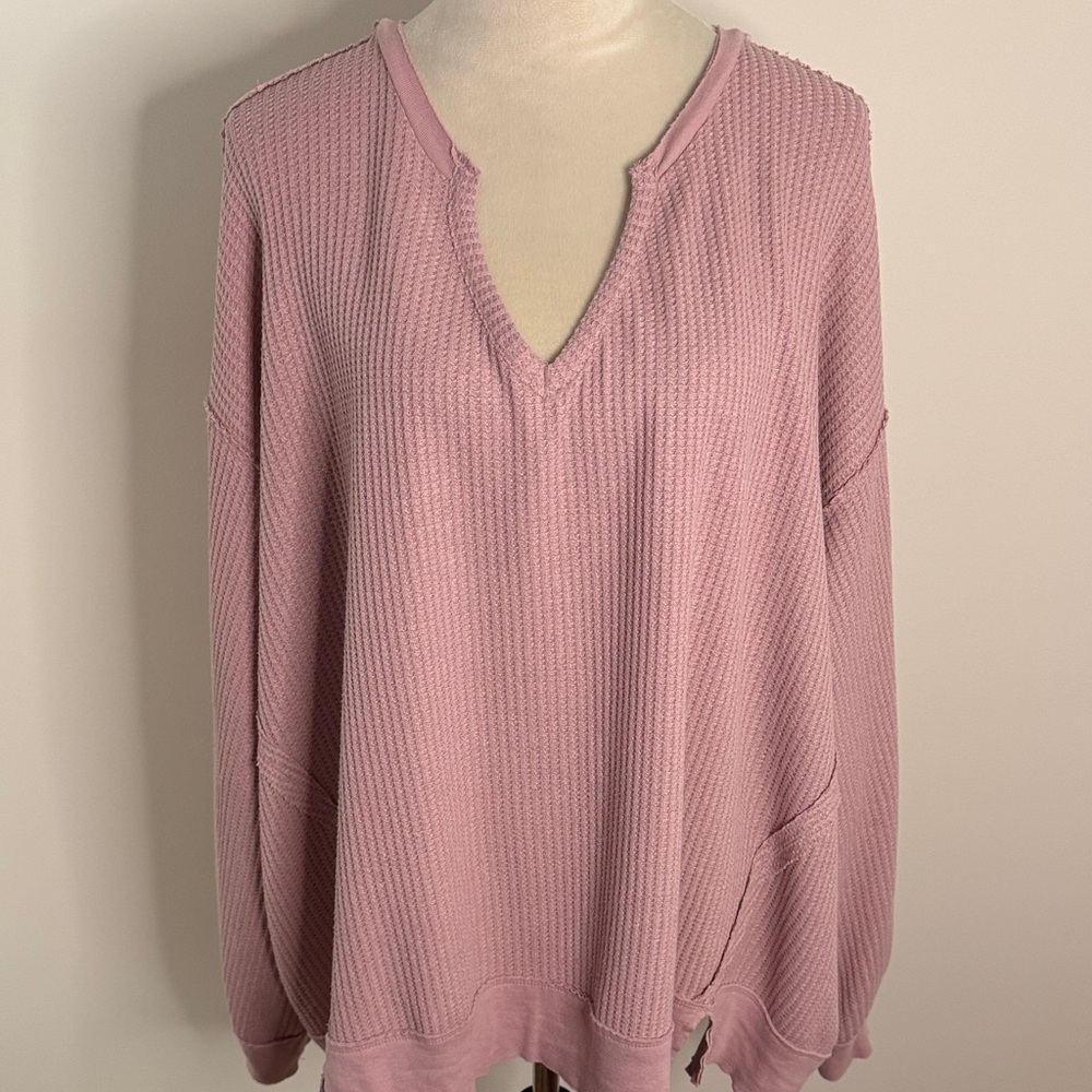 Pink Lily V-Neck Sweater - Blush Pink